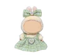 17cm Doll Clothes - Luxury Chic Style Set for 5.91-6.7“ (15-17cm) Dolls, Cute Premium Fashion Doll Outfit with Accessories - Light Green Plaid Tweed Dress +Plaid Bow