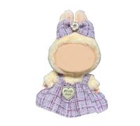 17cm Doll Clothes - Luxury Chic Style Set for 5.91-6.7“ (15-17cm) Dolls, Cute Premium Fashion Doll Outfit with Accessories -Purple Plaid Tweed Dress +Plaid Bow