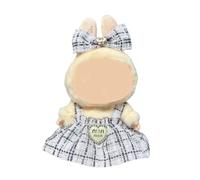 17cm Doll Clothes - Luxury Chic Style Set for 6.7“ Dolls, Cute Premium Fashion Doll Outfit with Accessories - White Plaid Tweed Dress +Plaid Bow (NO Doll)