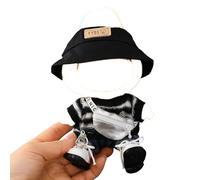 Doll Clothes Compatible with 15cm & 17cm Labubu, Fashion Doll Dress Casual Wear Outfit Set 5 Pieces Suitable for La bubu Accessories, Dress Up Hats Clothes for Labubu Doll(No Doll)