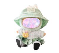 Doll Clothes Compatible with 15cm & 17cm Labubu (No Doll Included), Fashion Doll Dress Outfit Set 5 Pieces Suitable for La bubu Accessories, Dress Up Hats Clothes for Labubu Doll Green