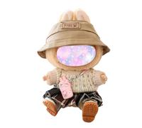 Doll Clothes Compatible with 15cm & 17cm Labubu (No Doll Included), Fashion Doll Dress Outfit Set 5 Pieces Suitable for La bubu Accessories, Dress Up Hats Clothes for Labubu Doll Brown