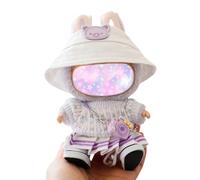 Doll Clothes Compatible with 15cm & 17cm Labubu (No Doll Included), Fashion Doll Dress Outfit Set 5 Pieces Suitable for La bubu Accessories, Dress Up Hats Clothes for Labubu Doll Purple