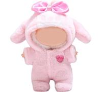 17cm Doll Clothes Set, Cute Clothes Set for La bubu Dolls, Keychain Accessories for Labub Doll, Faking Animal Style Doll Outfit Jumpsuit (Pink Bunny)