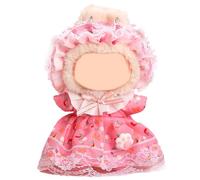 17cm Doll Clothes Set, Cute Girls Doll Outfits Set , 3 PCS Pink Cat Paw Princess Dress Outfits Exquisite Accessories