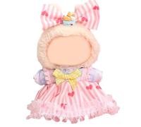 17cm Doll Clothes Set, Cute Girls Doll Outfits Set , 3 PCS Pink Love Princess Dress Outfits Exquisite Accessories