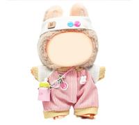 17cm Doll Clothes Set, Cute Girls Doll Outfits Set , 4 PCS Pink Jumpsuits Outfits Exquisite Accessories