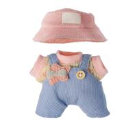 17cm Doll Clothes Set, Overalls Clothes Set for 17cm Dolls, 2 piece set Hat Overalls Outfit Premium fashion cute for 17cm Dolls Accessories (NO Doll) (Blue)