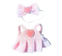 17cm Doll Outfit, Cute Pink Princess Style 2-Piece Set, Includes Dress and Bow, Perfect for 17cm Doll Clothes, Ideal for Birthday, Dolls Accessories and Decoration (No Doll