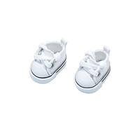 17cm Dolls Shoes, Lace-Up Canvas Sneakers Mini Shoes for 17cm Dolls, Fingerboard Shoes, Mini Finger Shoes, Clothing Accessory for 6.7in Dolls (1 Pair of ) Mqs913 (White, 3.5x2cm)
