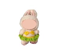 17cm LA Doll Clothes (No Doll), 2-Piece Crochet Grass Skirt & Flower Bikini Top - Premium Handmade Outfit for 15-17cm Dolls, LA Made bu Green & Yellow Tropical Fashion Accessories for Play & Display