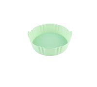 17cm Reusable Airfryer Pan Liner Accessories Silicone Air Fryers Oven Baking Tray Pizza Fried Chicken Airfryer Silicone Basket(17cm Green)