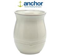 17cm Tall Medium Stoneware Kitchen Utensils Holder, Cream Farmhouse Rustic Decor