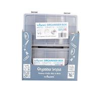 17cm Wham Grey Plastic Organiser with 13 divisions - 18 Box Set