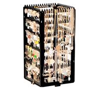 17Dec 360 Rotating Earring Holder Organizer Stand,5 Tiers Acrylic Jewelry Organizers and Storage,Stud Earring Organizers and Storage,228 Holes and 232 Grooves for Earrings Necklaces chain bracelet