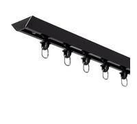 17ft Aluminium Ceiling Mounted Curtain Track 3 34ft Space Divider for Privacy Ideal for Balcony Bay Hotel & Office (Black 5.2m)