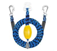 17ft Heavy Duty Wakeboard Tow Rope for Skiing 4800lbs Marine Strength Polyester Tensile Connector Harness Water Tow Tubing Boat with 360° Rotating (blue black)