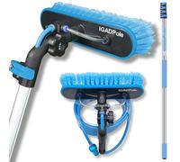 17ft Telescopic Water-Fed Window and Solar Panel Cleaning Pole Kit - Extendable Reach Cleaner with Brush, Soap Dispenser & Hose - Soffit, Fascia, Conservatory & Caravan Exterior Cleaning System