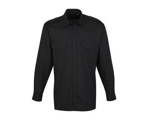 (17in, Black) Premier Mens Long-Sleeved Pilot Shirt