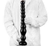 17in Soft Flexible Chain Anal Beads with 10 Balls Butt Plug for Men Women, G-Spot Dildo Vaginal Anus Dilator Prostate Massager, L Size, Black