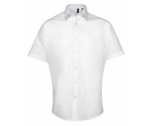 (17in, White) Premier Mens Supreme Poplin Short-Sleeved Shirt