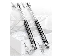 17Inch 150Lbs/667N Gas Struts Spring Shocks Lift Support with L Brackets for RV Murphy Bed Heavy Duty Tool Box Cabinet Trap Basement Door Floor Hatch Lid Truck Canopy Cover Trailer 2pcs by IAQWE