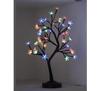 17Inch Cherry Blossom Tree Light, 40LED Lighted Tabletop Artificial Bonsai Tree Lamp with USB Plug or Battery Operated for Home Room Office Party Wedding Christmas Decoration (Multicolor)