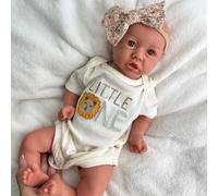 17Inch Realistic Silicone Reborn Baby Girl - Lifelike Open Mouth & Eyes Newborn,Companion Gift for The Elderly and Kids (Painted#3)