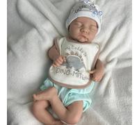 17Inch Realistic Sleeping Silicone Reborn Baby Doll Boy - Soft Full Silicone Boy Doll,Sleeping Posable Newborn,Companion Gift for The Elderly and Kids (Painted#1)