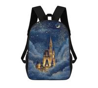 17inch School Student Backpack Disney Castle Night Sky -1 Children's Backpacks Children's School Backpack 3D Printed Travel Rucksacks Boy School Bag