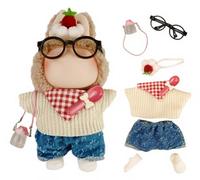 17inchs Doll Premium Fashon Set - Compatible with Cute Dolls clothes Accessories-Includes Knitted Hat, Plaid Scarf, Accessory Bag, Soft and Durable Materials (Doll Not Included)