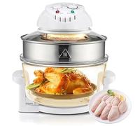17L Air Fryer Halogen Convection Oven with See-Through Glass, 360° Heating Glass Instant Pot 32℉-482℉ Adjustable, for Healthy Meals French Fries Cooking