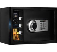 17L Digital Safe Box with Keys, Heavy Duty Home Safe Box with Alarm & Sensor Light, Fireproof Safe Cabinet for Cash & Jewelry - Home, Hotel, Office Use, Wall or Floor Mount