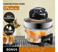 17L Halogen Convection Oven Cooker Air Fryer with Extender Ring