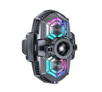 17mm Ball Head Phone Cooling Bracket with 2 Quiet Fan and 5V 3A Input for Temperature Management Phone Coolers Stand with Double Semiconductor Chip and Clip for Gaming and Live Streaming Phones