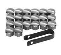 17mm Car Wheel Nut Caps Protection Covers Fit use Fit use for Renault Megane 2 3 Captur Logan Dacia Duster Peugeot 407 308 207 208 508(Grey)