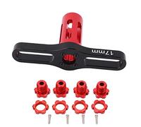 17MM Hex Nuts Splined Wheel Hub Set Durable Aluminum Alloy for Traxxas 5353X EREVO Summit 1/10 RC Car (Red)