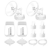 17mm Pump Parts Compatible with Spectra S1/S2/9 Plus,Spectra Replacement Pump Parts,Full Set Replace Include 17mm Flange, Duckbill Valve, Backflow Protector, Tubing and Bottle