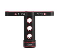 17mm RC Hex Nut Socket, Aluminum Alloy T Sleeve Tool, Professional RC Repairing Accessory for 1/8 Off - Road Racing Car, Durable Hex Nut Wrench with Ergonomic Handle (Red)