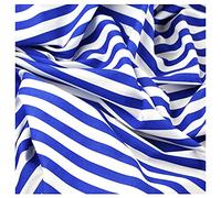 17mm Royal Blue Stripe Polycotton Fabric Material Horizontal Candy Stripes for Dress/Craft Sewing 45" - 112 cm Wide | Same Day Dispatch | Sold by The Metre | FABRICS KING ONLINE