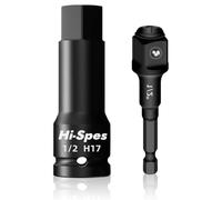 17mm Unistrut Channel Socket Set, One 1/2'' hex Handle Impact adapters Heavy Duty Chrome Vanadium Steel, for Home car Maintenance Easy to use