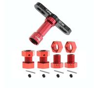 17mm Wheel Hex Wheel Hub Drive 20mm Total Depth and Wheel Nut with 17mm Wrench for ARRMA Kraton 6S Outcast 6S Notorious 6S Talion 6S Upgrades Parts (Red)
