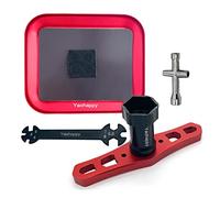 17mm Wheel Hex Wrench, 4/5/5.5/7mm 4-Way Cross Wrench Hex Socket Wheel Spanner Tools Hex Nut Driver, Turnbuckle Wrench Screw Tray for RC Car Truck Crawler Truggy Buggy Tires