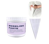17oz/500ml White Golden Sculpture Modeling Paste, High Density, Acrylic Medium for Texture, Thickness, Dimension Additive 3D Art Texture Paste, Ideal for Wood/T-Shirts/Glass/Stone