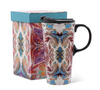 17oz Tall Ceramic Travel Mug Dishwasher Safe with Sealed Lid (Colouration)