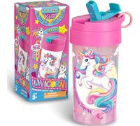 17oz Unicorn Kids Water Bottle, Total My Style Toddler Spout Cover and Carry Handle Design Lid Leak Proof BPA free Cup for Girls Ages 3+ Dishwasher Safe for Sports School Travel with Silicon Straw