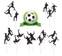 17P Football Player Happy Birthday Cake Toppers,Football Cake Toppers for Boys,Boys Football Birthday Cake Decorations,Soccer Cupcake Toppers for Kids Men Sports Theme Birthday Football Party Supplies