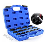 17Pc Metric Crowfoot Wrench Set 8-24mm 3/8" 1/2" Drive Large Crows Foot Spanner
