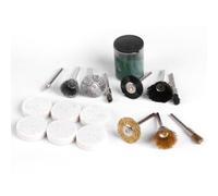 17pc Multi-Surface Grinding Polishing Brushes & Engraving Heads for Rotary Tools on Metal Wood Multiple Addition Whirling Tool Set