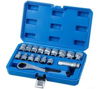 17pc Pass-Through Ratchet Socket Set 10-24mm CRV Steel